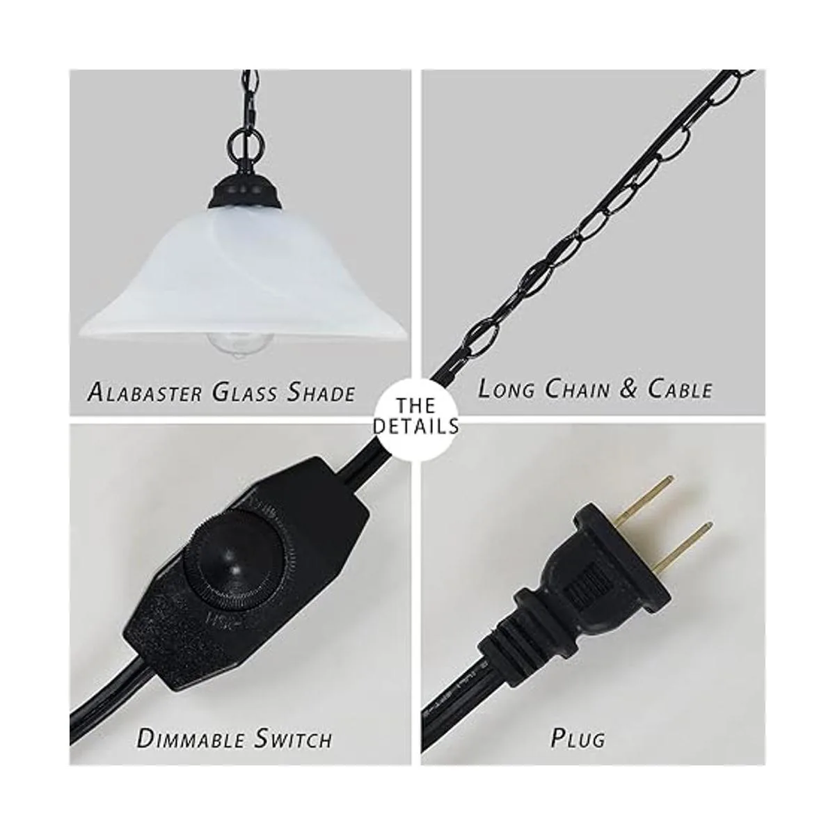 SHENGQINGTOP Lámpara colgante tradicional de cristal de_7