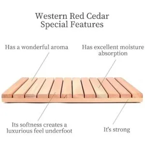 bingaai Tapete de ducha de madera de cedro tapete de baño_3