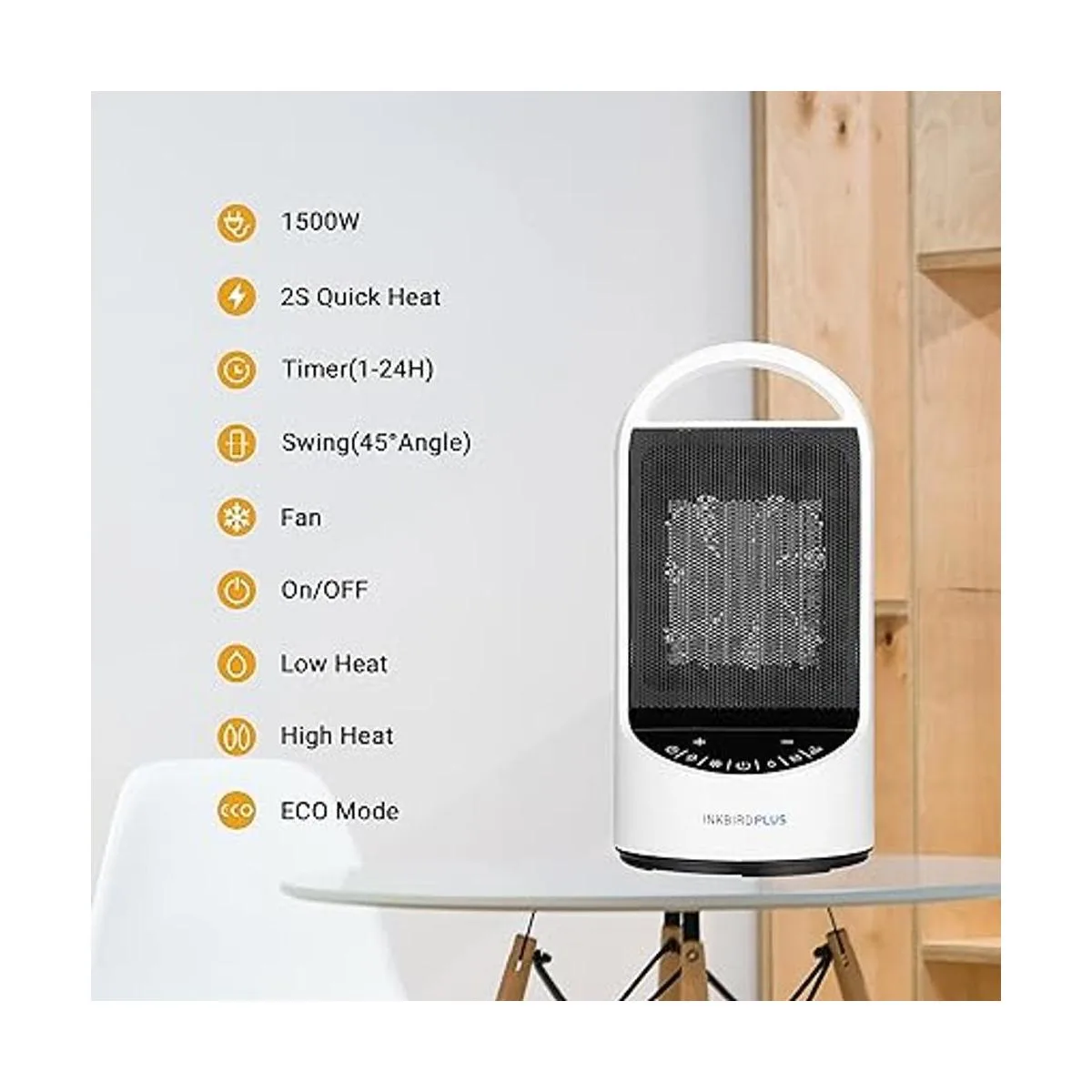 INKBIRDPLUS Calentador de espacio portátil PTC de 1500 W_3