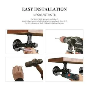 YCCO Soportes de estante de tubo rústicos 10 paquetes de_6