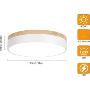 Yasince Lámpara de techo LED de madera empotrada moderna_3