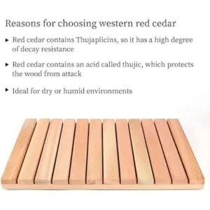 bingaai Tapete de ducha de madera de cedro tapete de baño_2