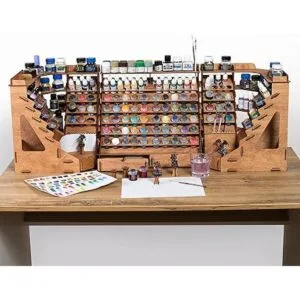 PLYDOLEX Organizador de pintura de madera para 74 botellas_6