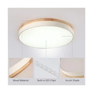 Yasince Lámpara de techo LED de madera empotrada moderna_4