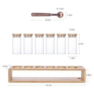 KKC HOME ACCENTS Juego de 6 tarros de especias de vidrio_2