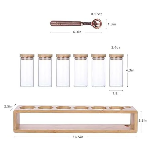 KKC HOME ACCENTS Juego de 6 tarros de especias de vidrio_2