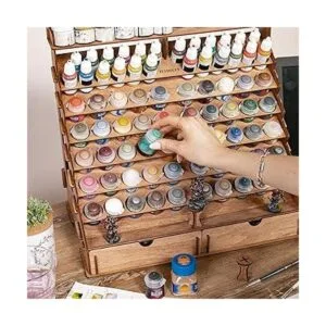 PLYDOLEX Organizador de pintura de madera para 74 botellas_5