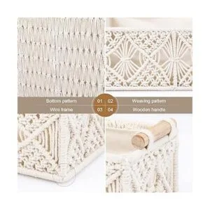ANMINY Juego de 5 cestas de almacenamiento de macramé_4