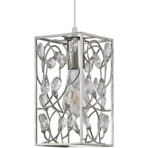 SHENGQINGTOP Lámpara colgante moderna de cristal con jaula_2