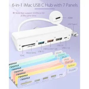 TWOPAN Adaptador multipuerto USB C Hub para iMac 2021_2