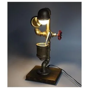 Steampunk Lámpara de escritorio con soporte para_4