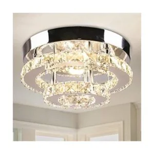 Cainjiazh Mini lámpara LED de techo de cristal de 2 capas_1