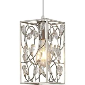 SHENGQINGTOP Lámpara colgante moderna de cristal con jaula_1