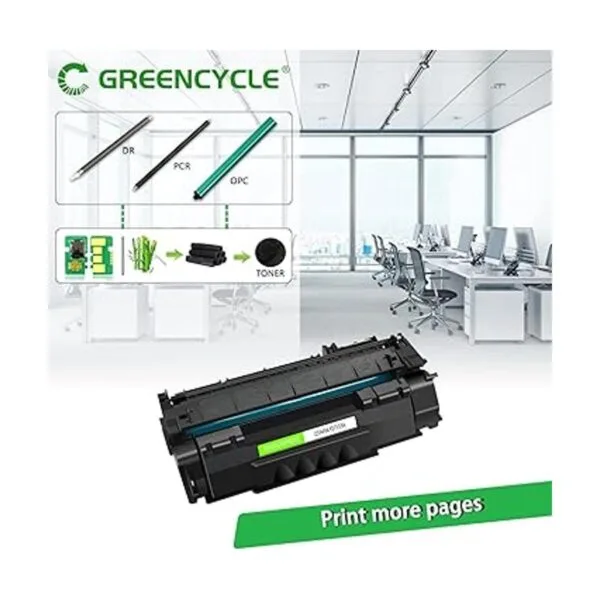GREENCYCLE Paquete de 4 cartuchos de tóner negro Q5949A_2