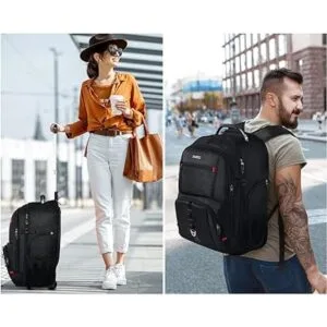 ZOMFELT Mochila con ruedas con 3 organizadores de_5