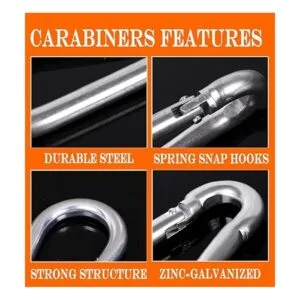 Paquete de 100 clips de mosquetón de alta resistencia M8_4