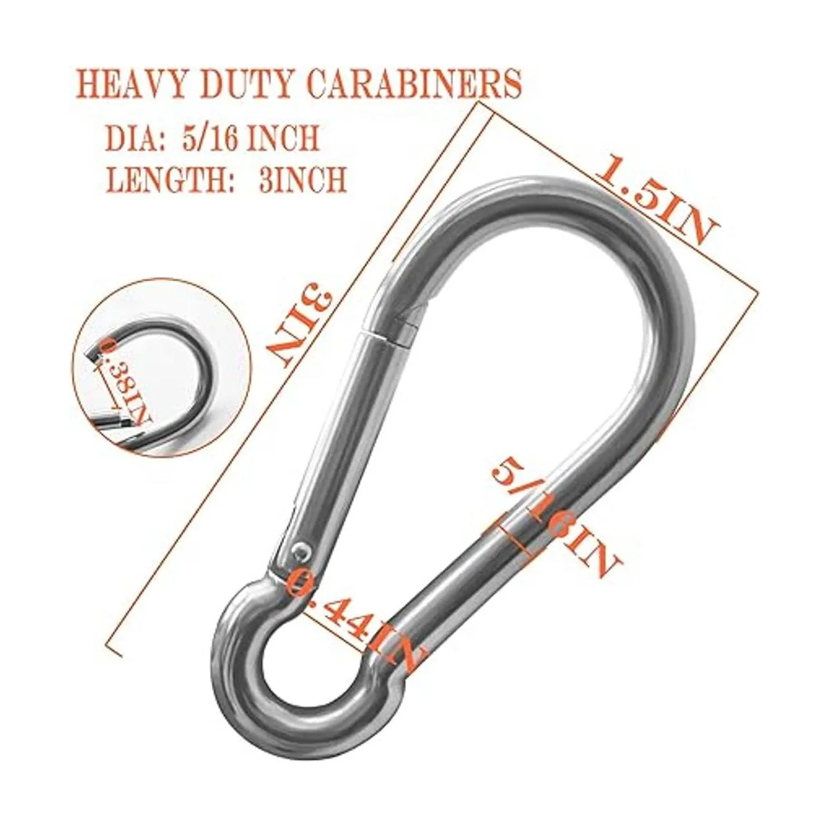 Paquete de 100 clips de mosquetón de alta resistencia M8_2