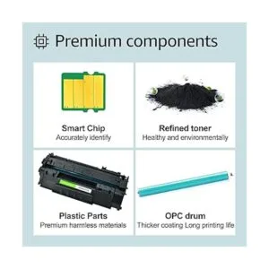 GREENCYCLE Paquete de 4 cartuchos de tóner negro Q5949A_4