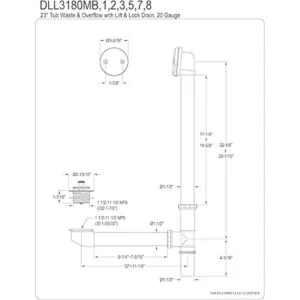 Kingston Brass tina Desage y rebosadero DLL3181_3