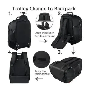 ZOMFELT Mochila con ruedas con 3 organizadores de_3