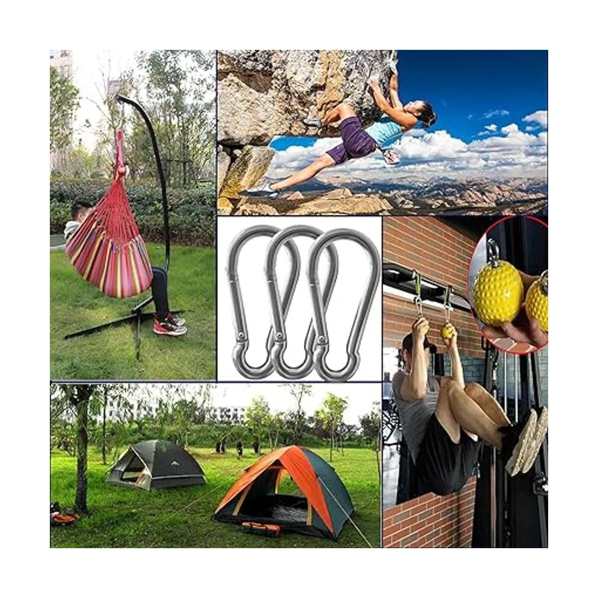 Paquete de 100 clips de mosquetón de alta resistencia M8_6