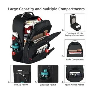 ZOMFELT Mochila con ruedas con 3 organizadores de_2