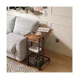 LIDYUK Mesa auxiliar en forma de C con estación de carga_5