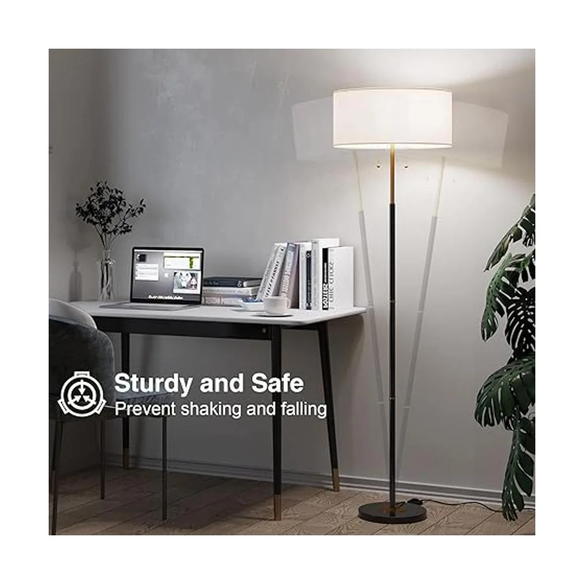 Lámpara de pie de 2 luces lámpara de pie de mediados de_4