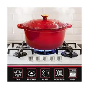 Mueller DuraCast Olla de horno holandés de hierro fundido_5