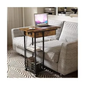 LIDYUK Mesa auxiliar en forma de C con estación de carga_4