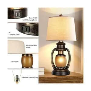 Lámparas de mesa rústicas para sala de estar farol_4