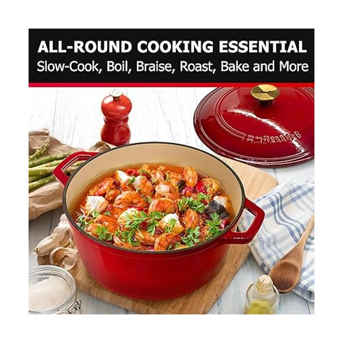 Mueller DuraCast Olla de horno holandés de hierro fundido_6