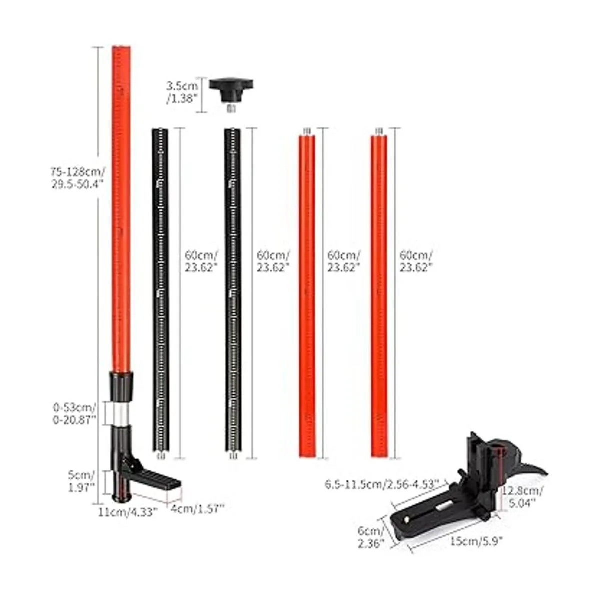 Poste de nivel láser trípode telescópico de 12.1 ft con_4