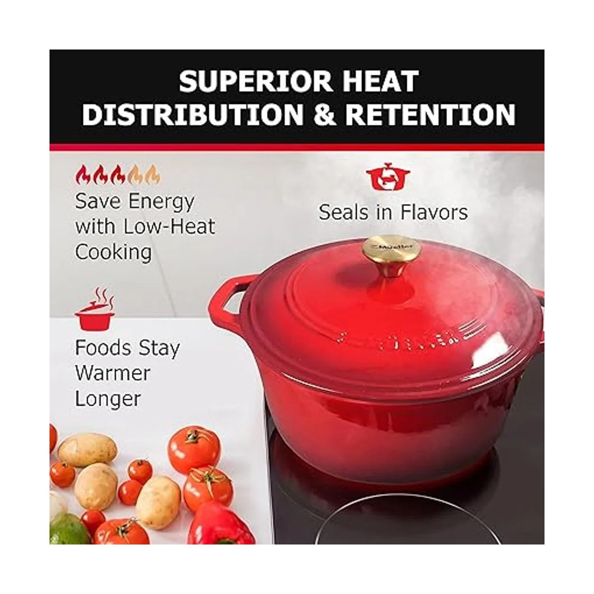 Mueller DuraCast Olla de horno holandés de hierro fundido_3