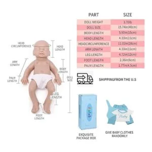 Aoizb Muñeca de silicona realista de cuerpo completo de 15_6