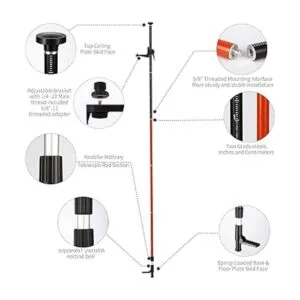 Poste de nivel láser trípode telescópico de 12.1 ft con_3