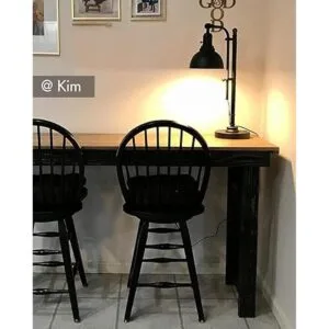 VONLUCE Lámpara de escritorio rústica negra ajustable_2