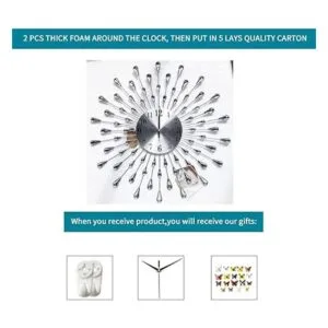 FLEBLE Relojes de pared grandes para decoración de sala de_7