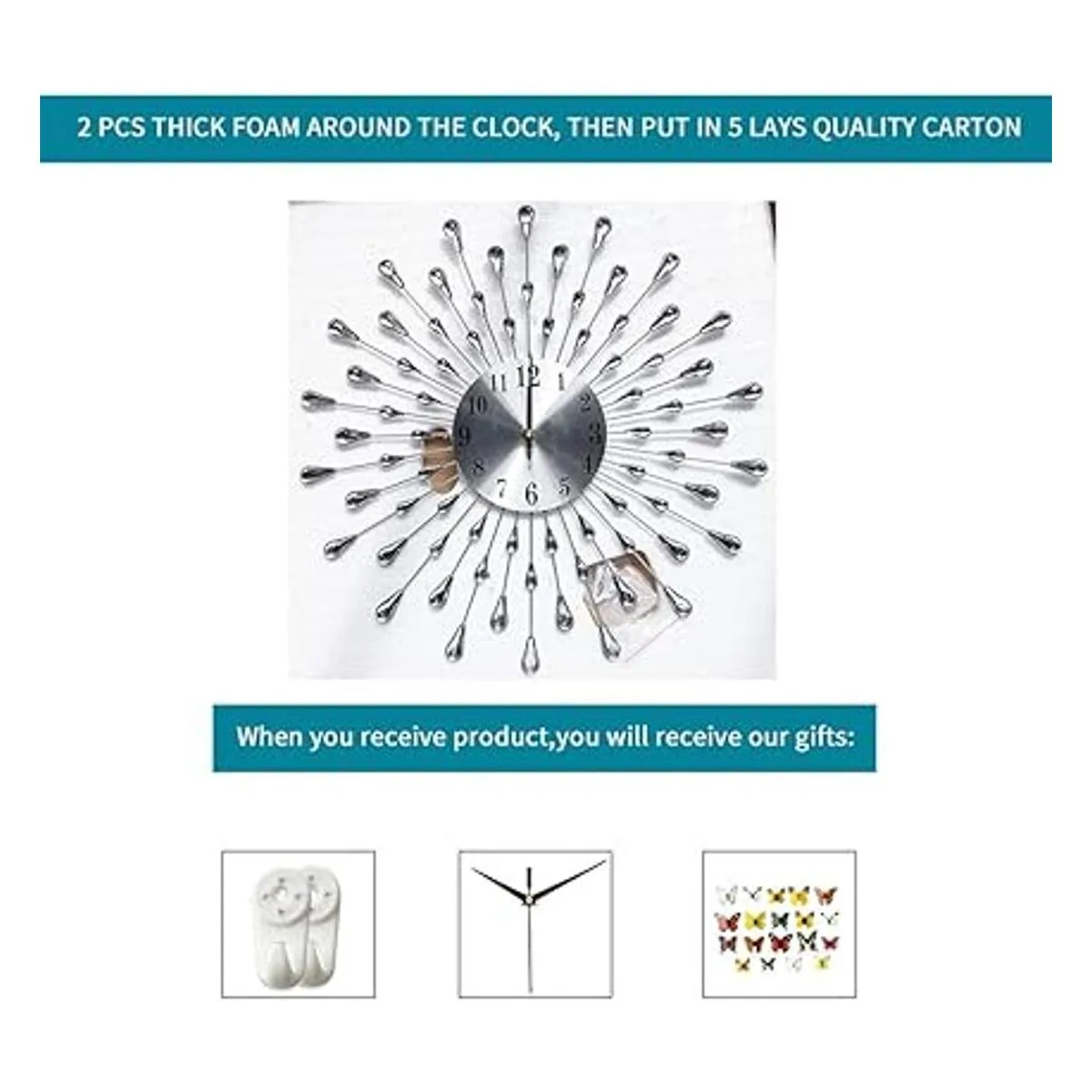 FLEBLE Relojes de pared grandes para decoración de sala de_7