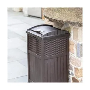 Suncast Cubo de basura de resina para exteriores de 33_2