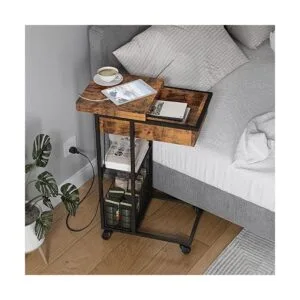 LIDYUK Mesa auxiliar en forma de C con estación de carga_2