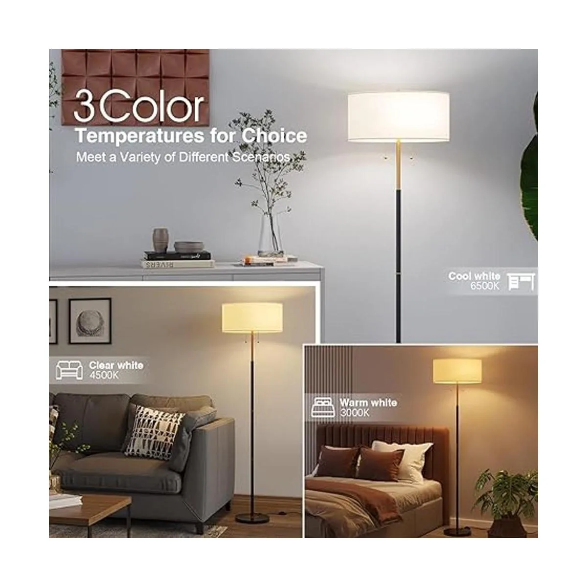 Lámpara de pie de 2 luces lámpara de pie de mediados de_2