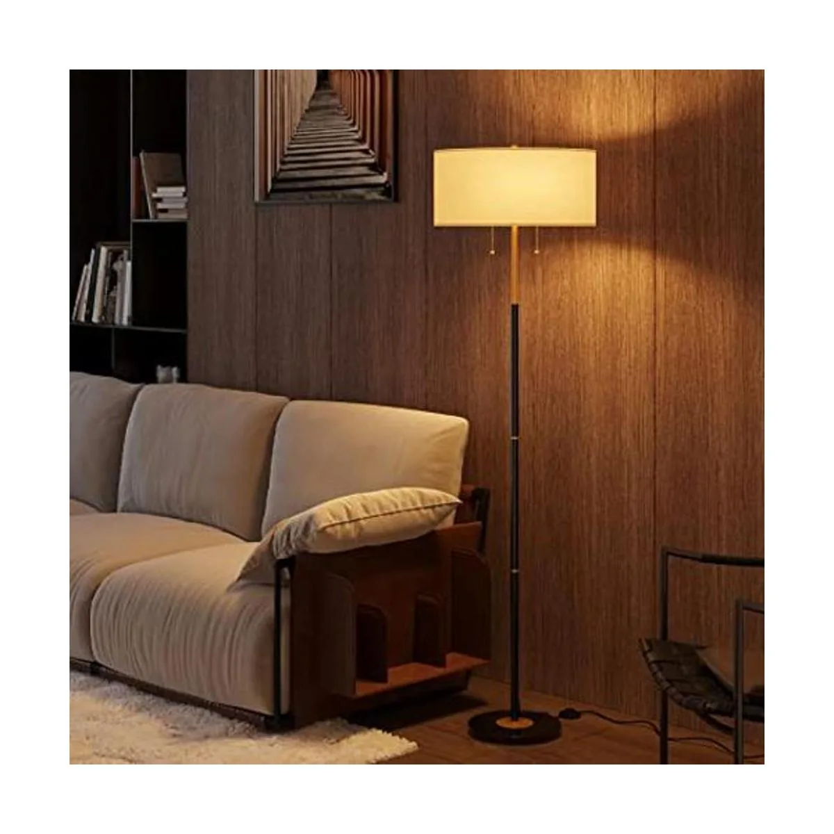 Lámpara de pie de 2 luces lámpara de pie de mediados de_1