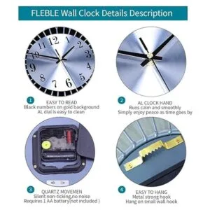 FLEBLE Relojes de pared grandes para decoración de sala de_6