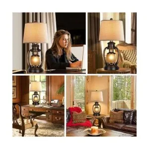 Lámparas de mesa rústicas para sala de estar farol_2