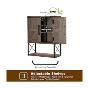 Rustown Gabinete de medicina rústico con dos puertas de_5