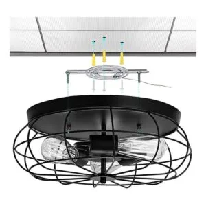 Lámpara de techo de montaje empotrado negro vintage semi_5