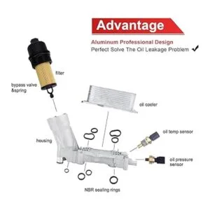 Refrigerador de aceite de motor de aluminio y adaptador de_2