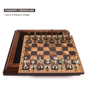 AMEROUS Juego de ajedrez de madera de 14 pulgadas con_7