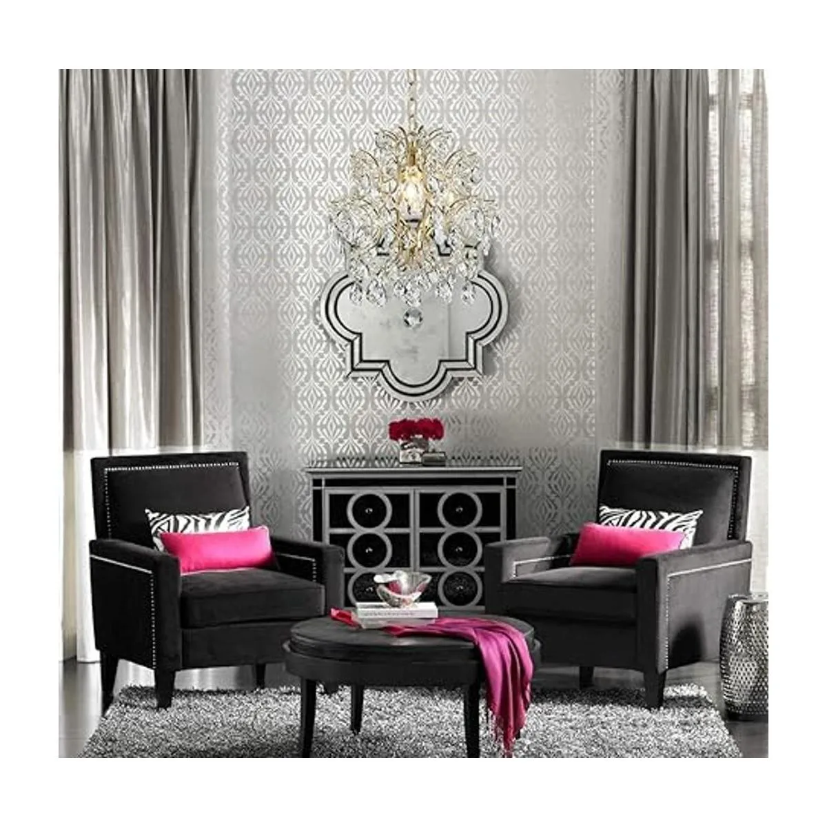 Bestier Lámpara de techo moderna con colgante de cristal_6